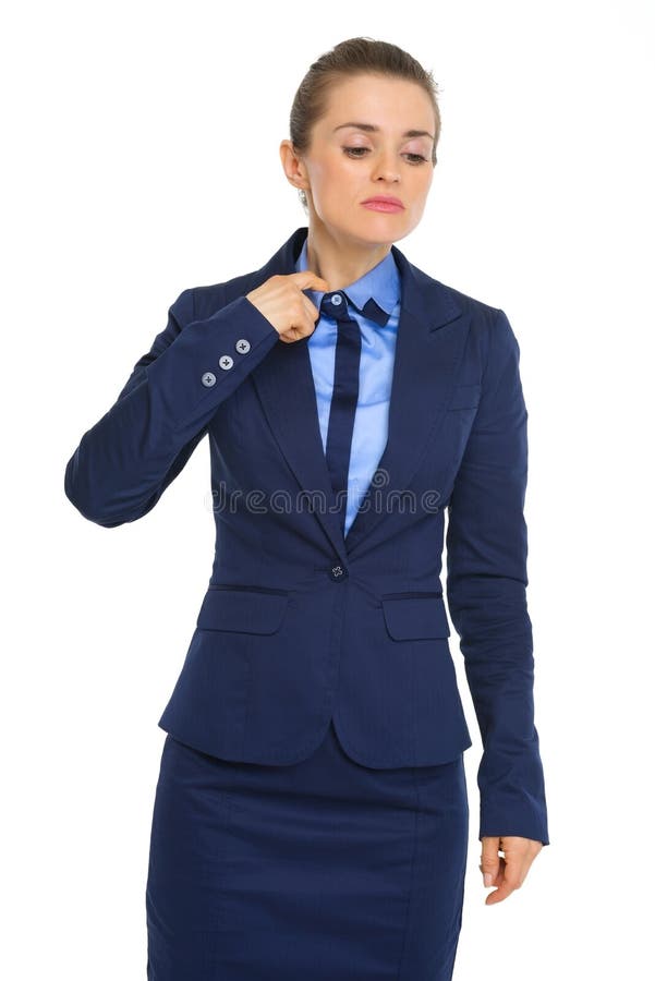 Businesswoman Feeling Hot Under the Collar and Stressed Stock Image