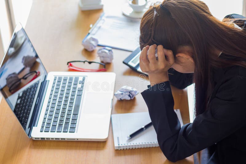Businesswoman feeling stress from work. royalty free stock images Businesswoman feeling stress from work. royalty free stock images