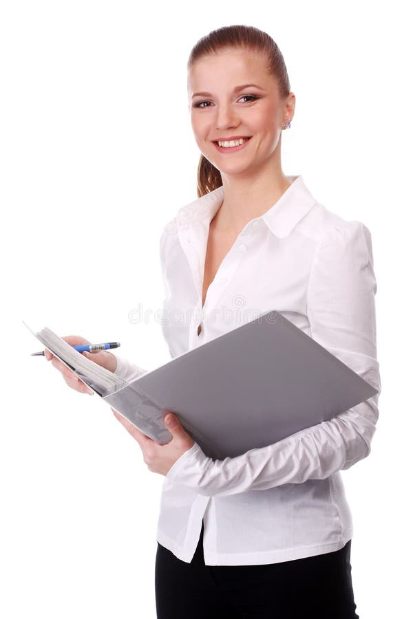 Businesswoman with folder