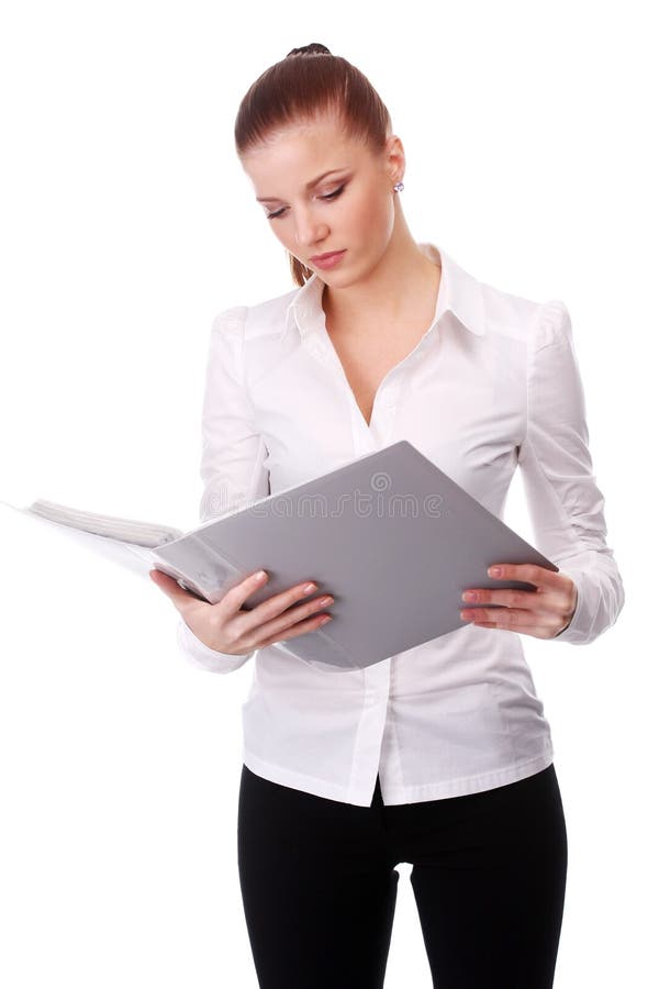 Businesswoman with folder