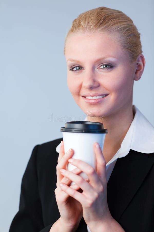 Businesswoman Holding a Coffee Cup Stock Photo Image of beautiful