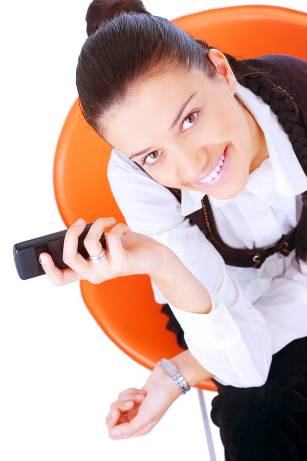 Businesswoman holding mobile-phone