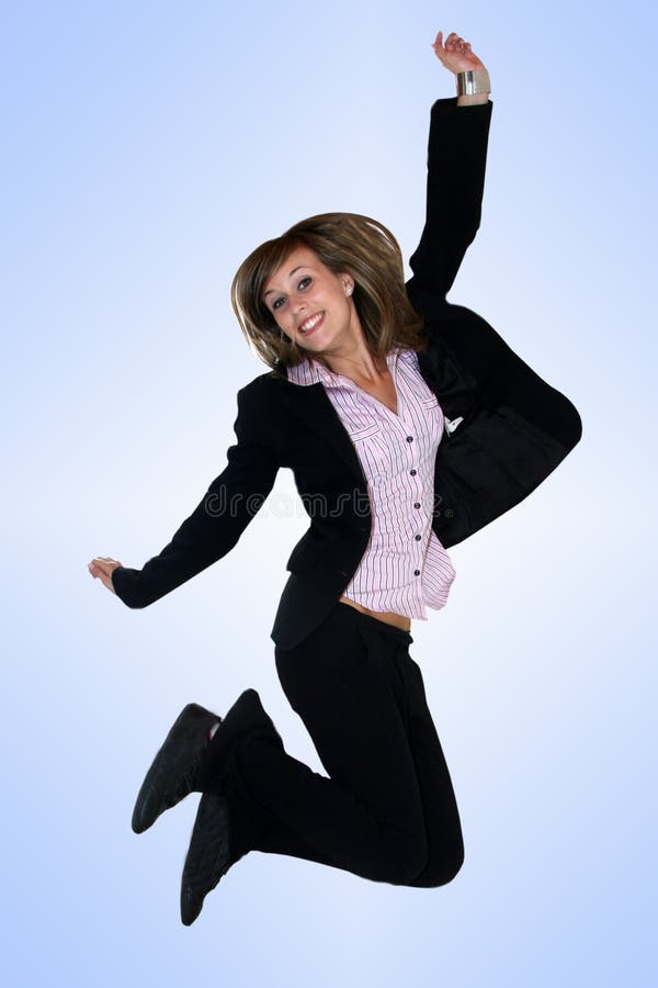 Businesswoman jumping