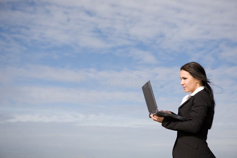 Businesswoman with laptop