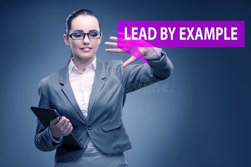 Businesswoman in Lead by Example Concept Stock Image Image of