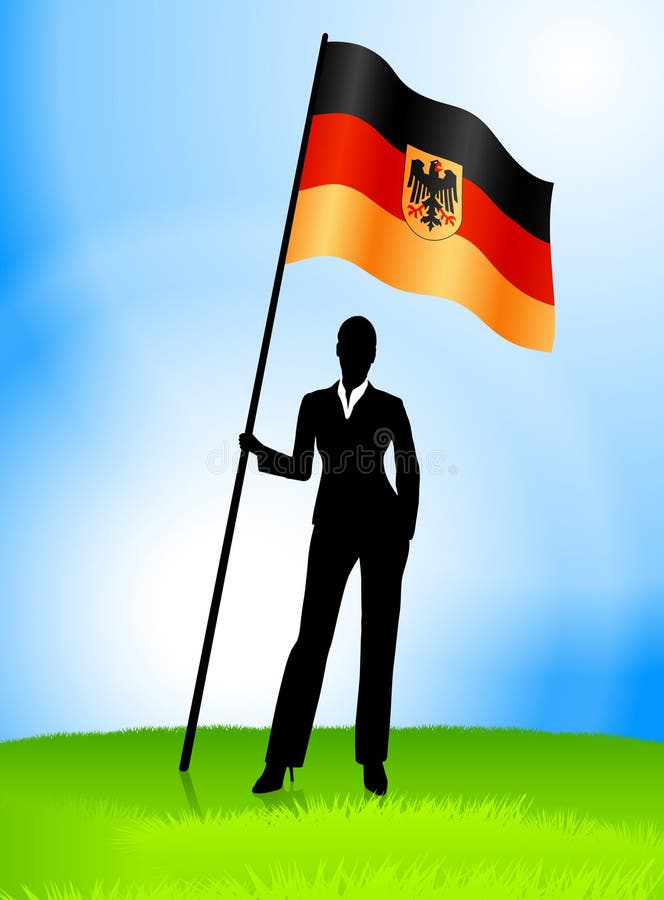 Businesswoman Leader Holding Germany Flag