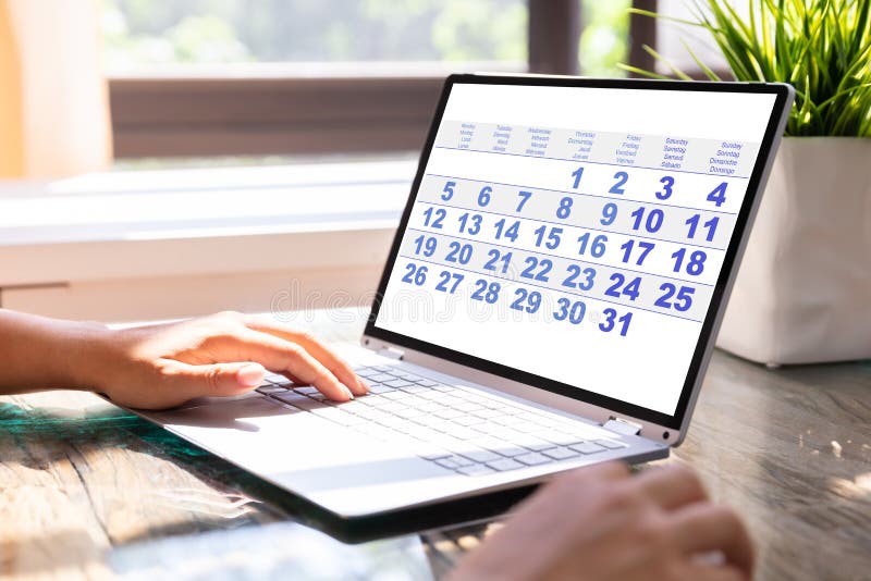 Businesswoman Looking At Calendar On Laptop