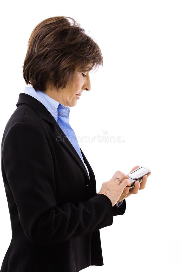 Businesswoman mobile phone senior using στοκ φωτογραφίες με δικαίωμα ελεύθερης χρήσης