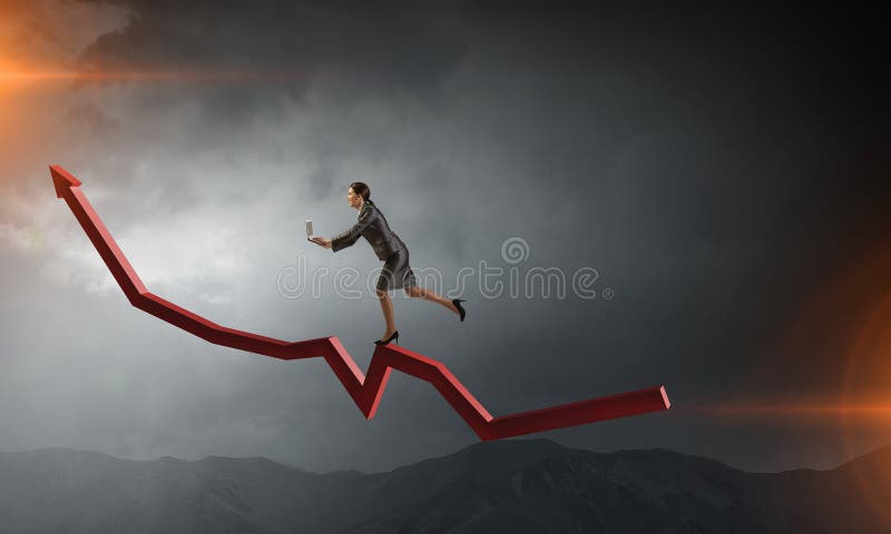 Businesswoman on the move . Mixed media royalty free stock images Businesswoman on the move . Mixed media royalty free stock images