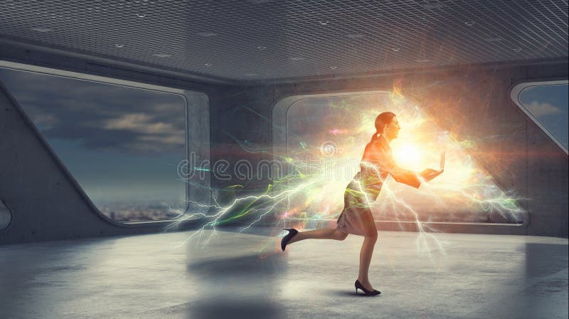 Businesswoman on the move royalty free stock images Businesswoman on the move royalty free stock images