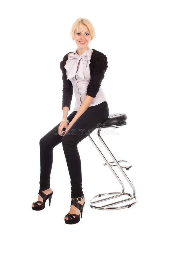 Businesswoman on office chair