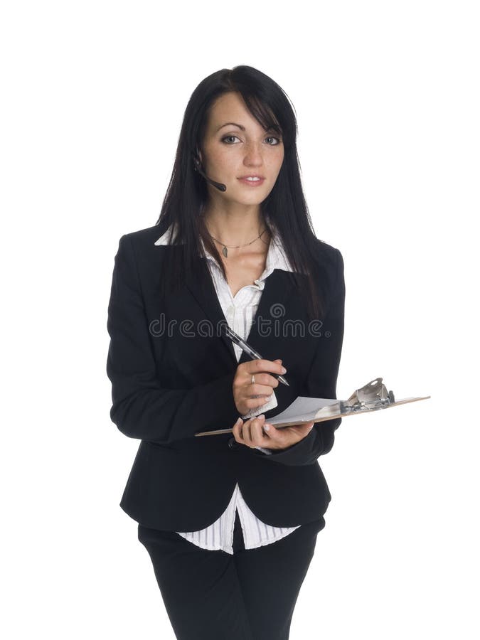 Businesswoman - phone call clipboard