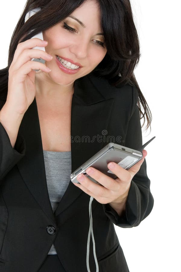 Businesswoman phoning a client royalty free stock image Businesswoman phoning a client royalty free stock image