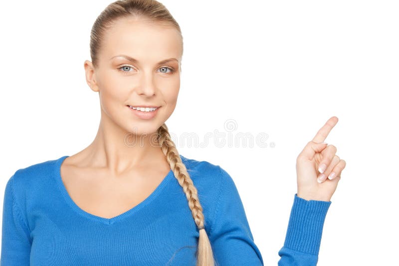 Businesswoman pointing her finger