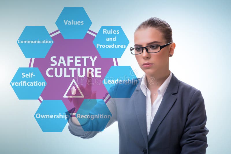 Businesswoman in safety culture concept