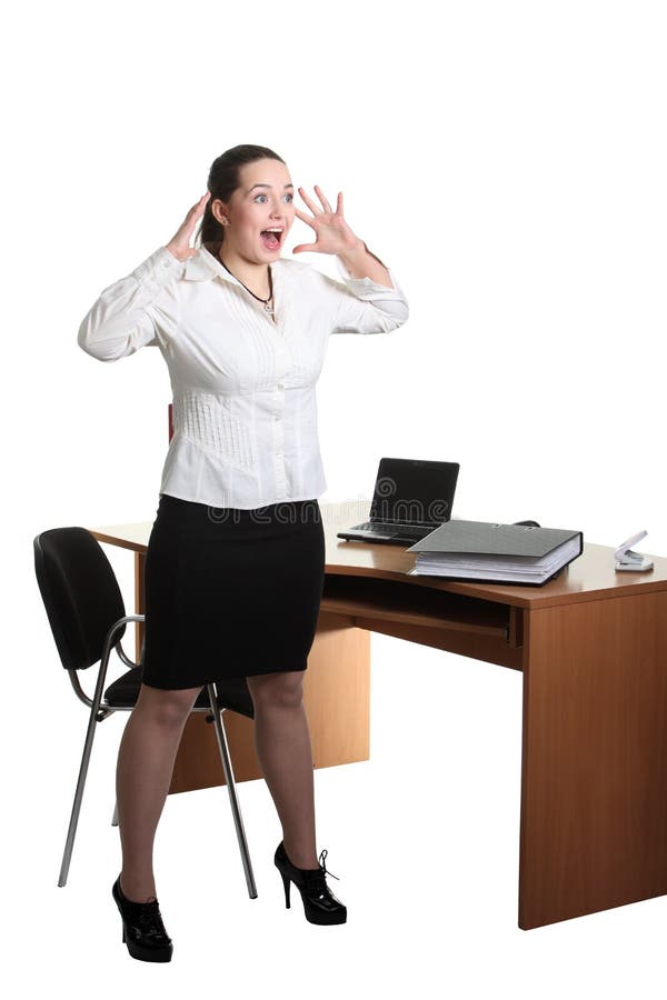 Businesswoman scream