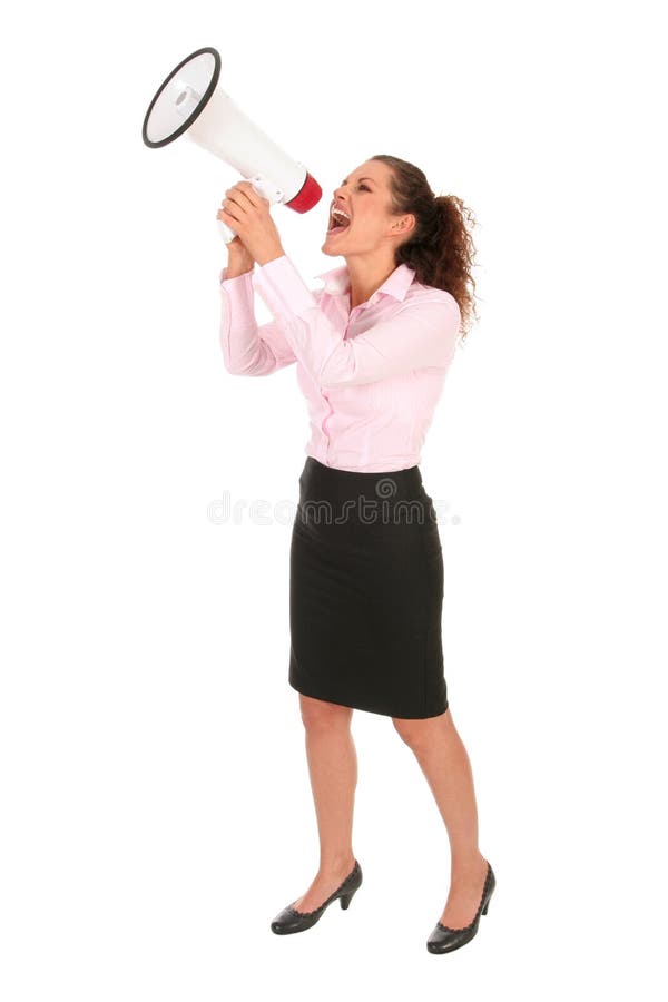 Businesswoman Shouting Through Megaphone