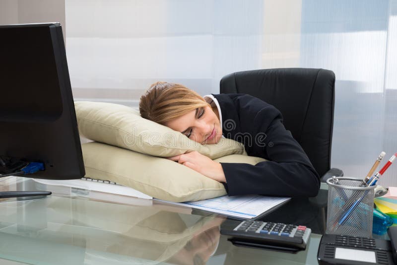 Businesswoman Sleeping In Office Stock Image Image Of Mobility