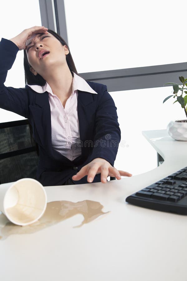 Businesswoman Spilling Coffee Stock Image Image of facial, hair 31695945