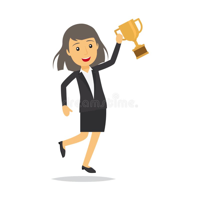 Businesswoman with top honour character vector illustration Businesswoman with top honour character vector illustration