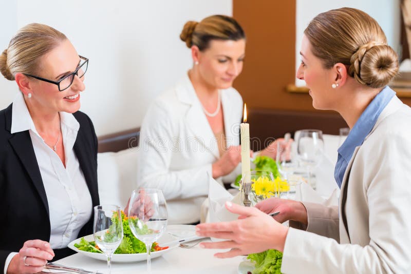 Businesswomen meeting at business dinner stock photography Businesswomen meeting at business dinner stock photography