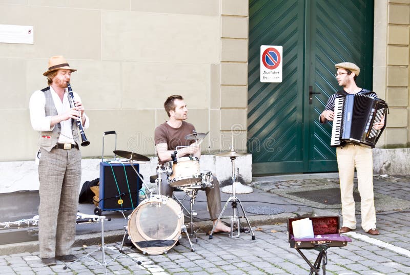 Musicians at the buskers festival in Bern; Switzerland. Musicians at the buskers festival in Bern; Switzerland