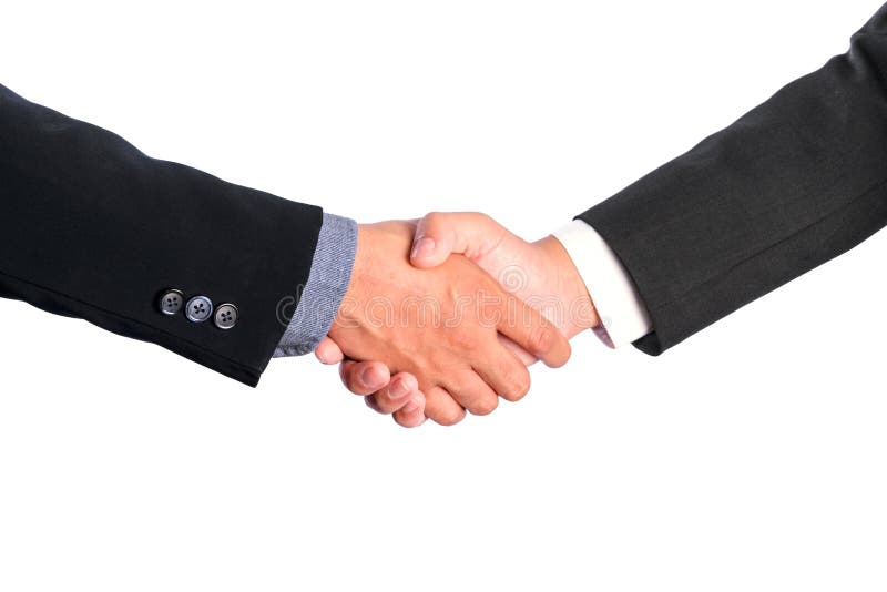 Bussiness man handshake isolated white background stock photography