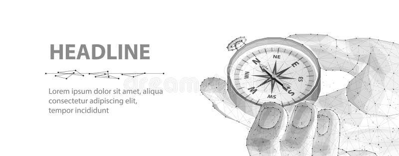 Bussola in mano digitale. creatrice di business Strategic explorvision crisis mission center royalty illustrazione gratis