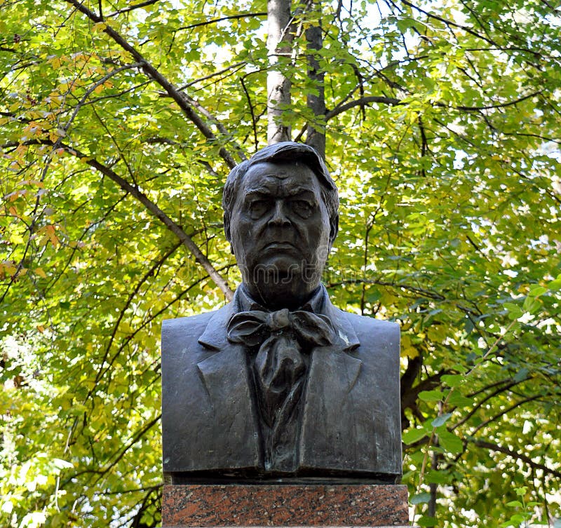 Bust in the park of Mihail Sadoveanu, Chisinau, Moldova