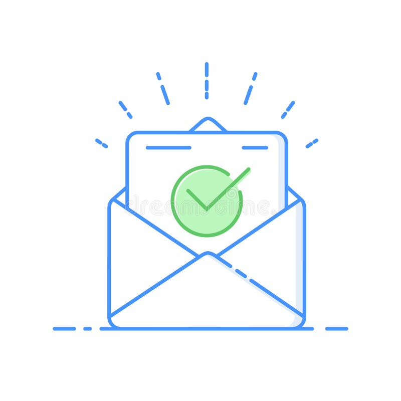 Busta con la linea sottile icona del documento approvato Illustrazione di vettore della conferma del email royalty illustrazione gratis Busta con la linea sottile icona del documento approvato Illustrazione di vettore della conferma del email royalty illustrazione gratis