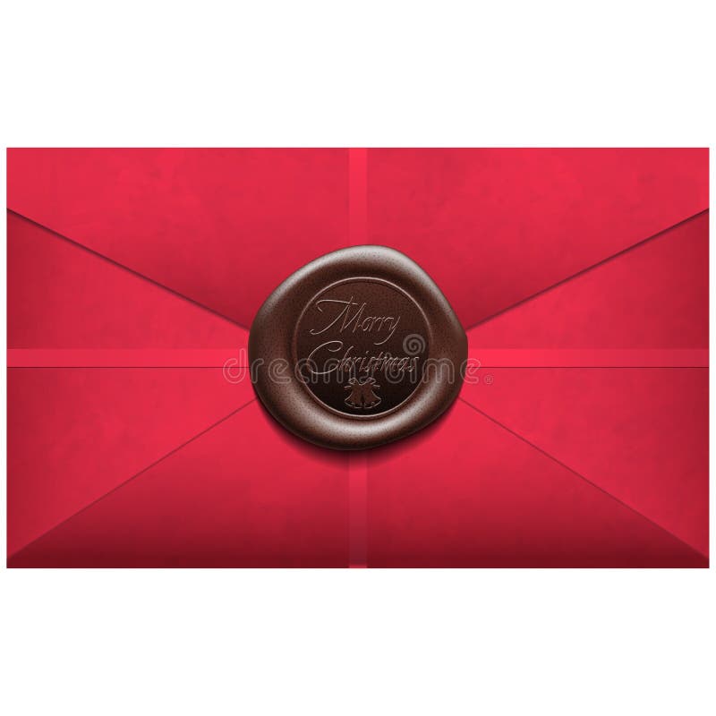 Busta di Buon Natale con la guarnizione della cera Ceralacca Illu di vettore royalty illustrazione gratis Busta di Buon Natale con la guarnizione della cera Ceralacca Illu di vettore royalty illustrazione gratis