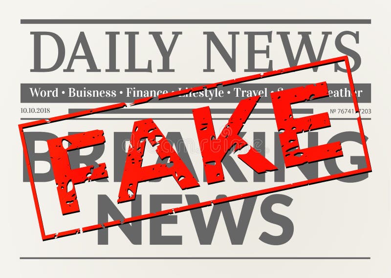 Fake News Stamped Illustration Stock Vector - Illustration of headline ...