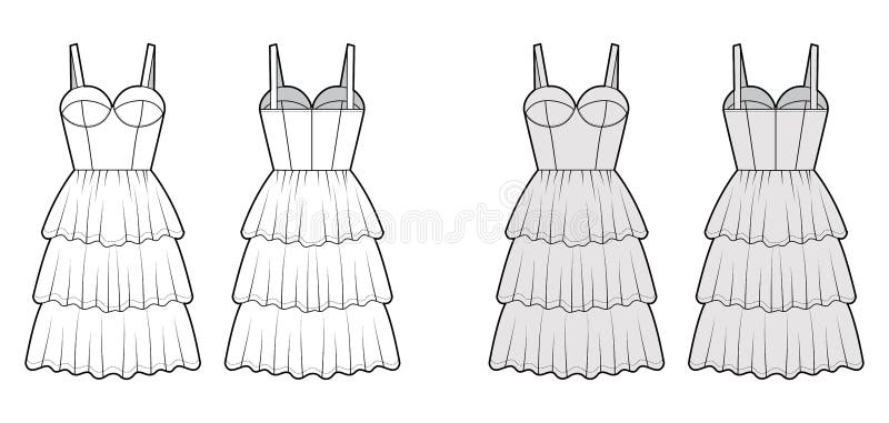 Ruffle Dress Stock Illustrations – 705 Ruffle Dress Stock Illustrations ...