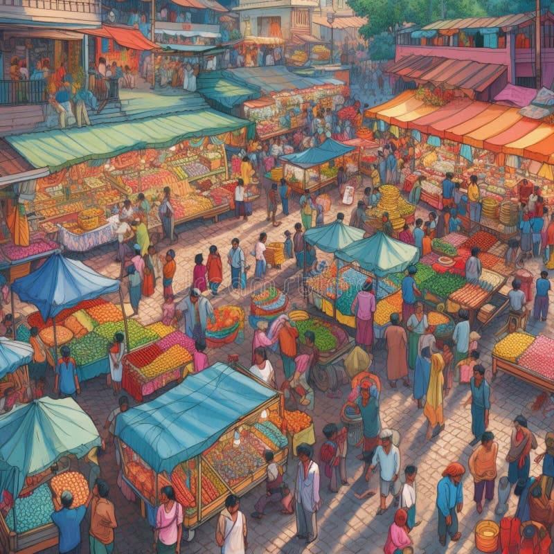 Premium Vector | Sketch of cityscape in india show local street market and  tricycle