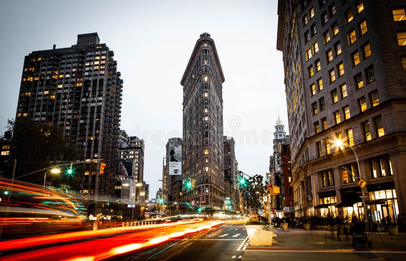 Night Scene at the Flatiron Building royalty free stock image