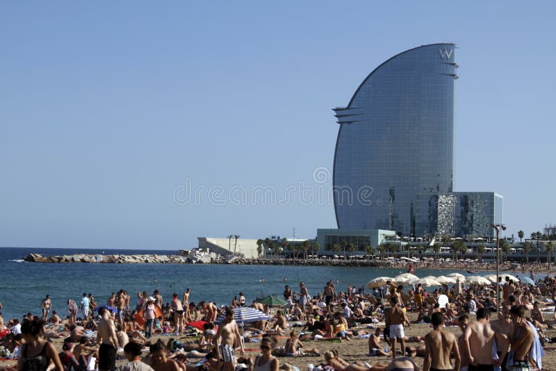 Busy Barcelona Beach