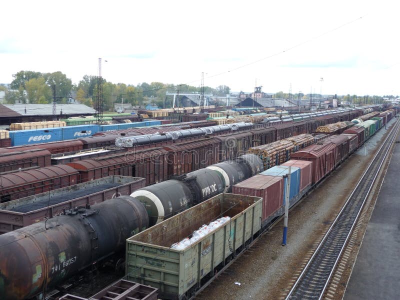 Busy Freight Railway Station Editorial Photography - Image of transport ...