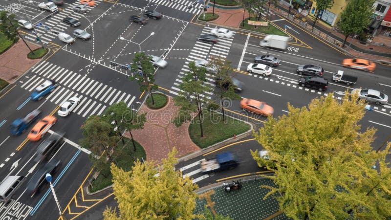 Busy junction in Seoul, South Korea royalty free stock photography Busy junction in Seoul, South Korea royalty free stock photography