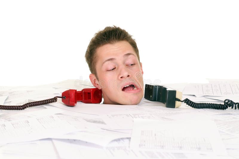 Busy man with telephone stock image. Image of beautiful 23055287