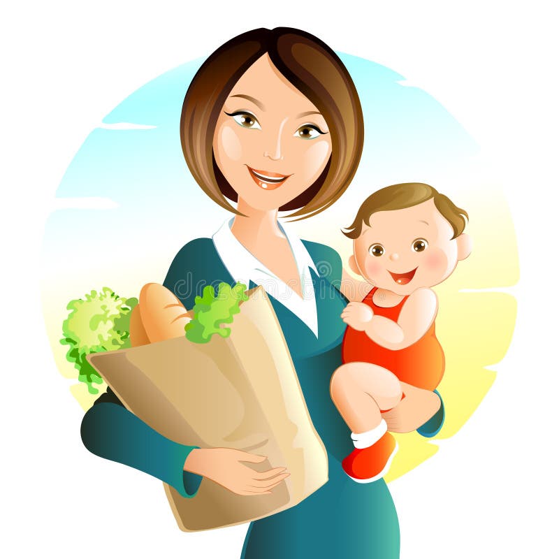 Busy Mother stock vector. Illustration of businesswoman 65636886