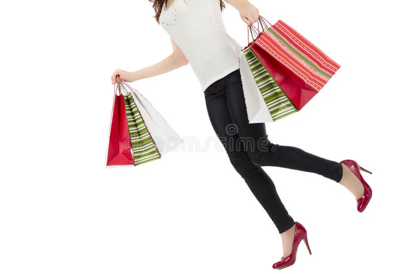 Busy shopping woman stock image Busy shopping woman stock image