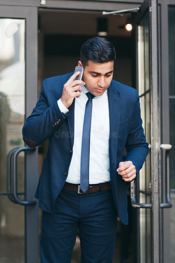 Busy stock market trader in a hurry royalty free stock images