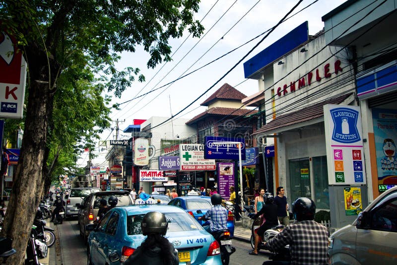 Busy street  in Kuta  Bali  editorial image Image of busy 