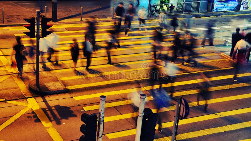 Busy Street at night - Hong Kong