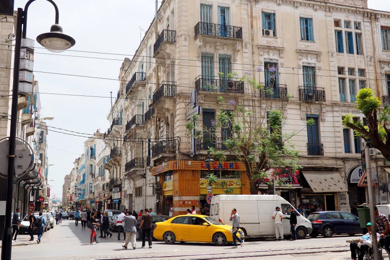 Busy streets in downtown Tunis, Tunisia. Busy streets in downtown Tunis, Tunisia