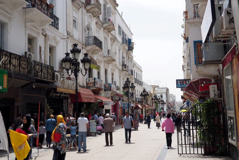 Busy streets in downtown Tunis, Tunisia. Busy streets in downtown Tunis, Tunisia