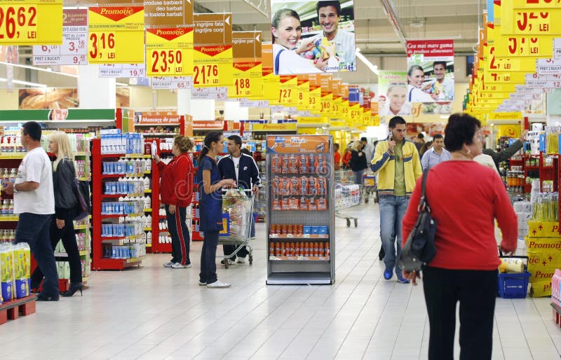Busy supermarket editorial stock image. Image of shop 18327824