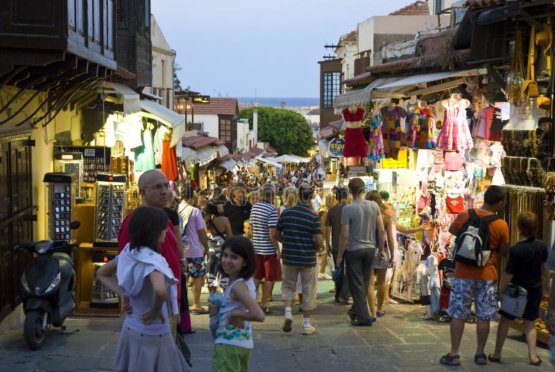 Busy trading street