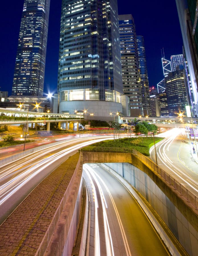 Busy traffic in downtown of Hong Kong