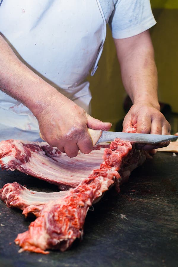 Butcher during his job